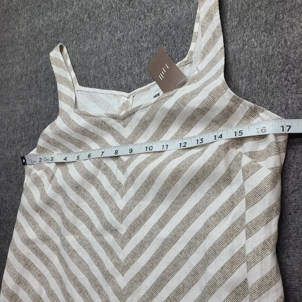 J. Jill Love Linen Chevron Stripe Maxi Dress Beechwood White XS Beach Party - Picture 4 of 8